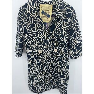 Anthropologie Millard Fillmore Snap Button Coat Blue Brick Size L